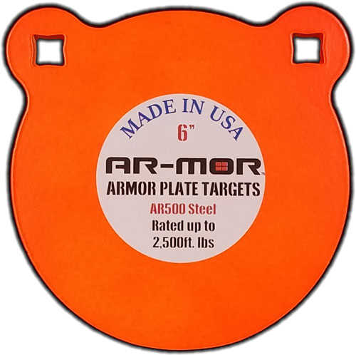 AR-MOR 6" AR500 Steel Gong 3/8" Thick Orange Round