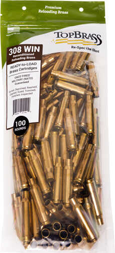 Top Brass Once Fired Unprimed .308 Win 100CT Pouch