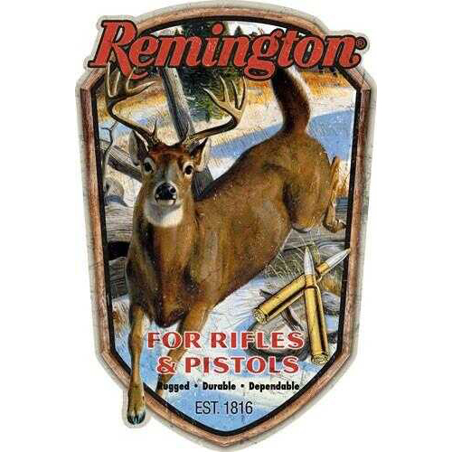 Open Road BRANDS EMB Tin Sign Remington Rifles & Pistols