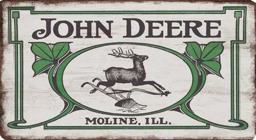 Open Road BRANDS MDF Flat Sign John Deere Vintage Logo