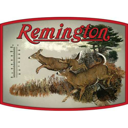 Open Road BRANDS Thermometer Tin Sign Remington Whitetail