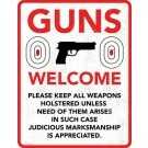 Open Road Brands Die Cut Emb Tin Sign Guns Welcome 10"x13"