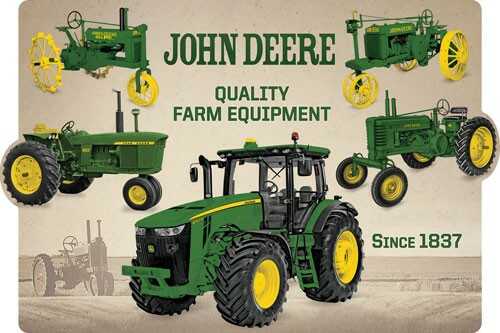 Open Road Brands Die Cut Tin Sign, John Deere Collage, 18"x12" Md: 90157509