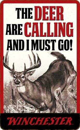 Open Road BRANDS Die Cut EMB Tin Sign The Deer Are Calling