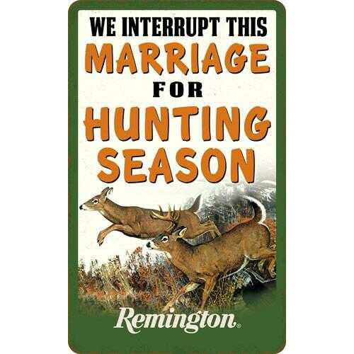 Open Road BRANDS Die Cut EMB Tin Sign Remington Marriage