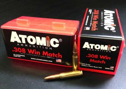 308 Win 168 Grain Hollow Point 50 Rounds Atomic Ammunition Winchester