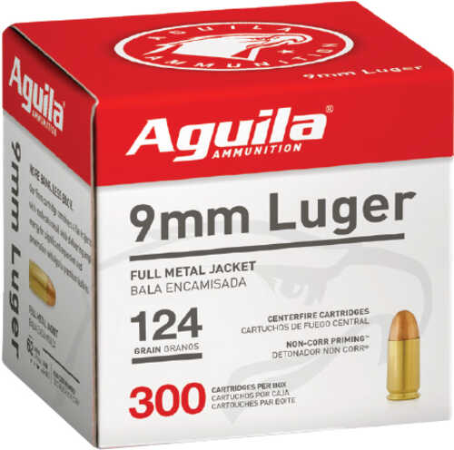 Aguila 9MM Luger 124Gr FMJ-RN 300Rd 4Bx/Cs