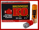 20 Gauge 2-3/4" Slug 3/4 oz 5 Rounds Brenneke Shotgun Ammunition