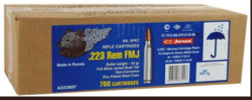 Silver Bear .223 Rem 55Gr. FMJ Mil.Spec Sealed Can 700RDS.