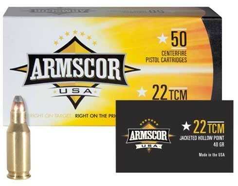 22 TCM 40 Grain Hollow Point 50 Rounds Armscor Ammunition