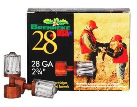 28 Gauge 2-3/4" Lead Slug  5/8 oz 5 Rounds Brenneke Shotgun Ammunition