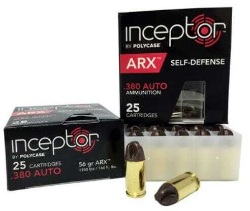 380 ACP 56 Grain Full Metal Jacket 25 Rounds PolyCase Ammunition