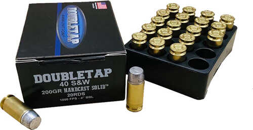 DOUBLETAP 40&W 200Gr WFNGC HARDCAST Solid 20Rd 50Bx/Cs