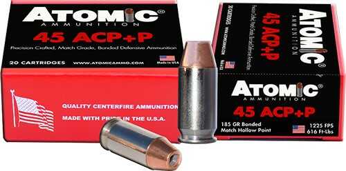 45 ACP 185 Grain Hollow Point 20 Rounds Atomic Ammunition