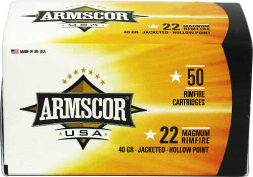 22 Win Mag Rimfire 40 Grain Jacketed Hollow Point 50 Rounds Armscor Ammunition Winchester Magnum