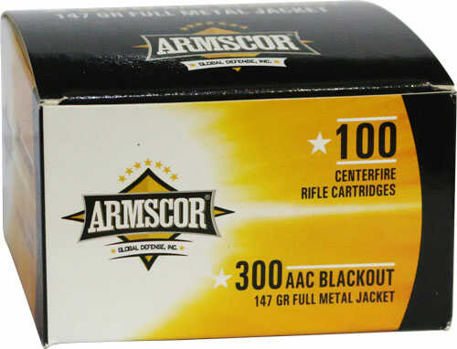 300 AAC Blackout 147 Grain FMJ 20 Rounds Armscor Ammunition