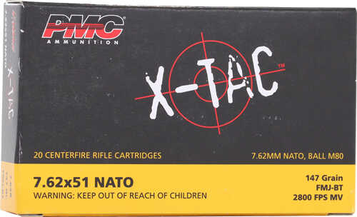 PMC 7.62X51 (7.62 Nato) 147Gr FMJ-BT 20Rd 25Bx/Cs