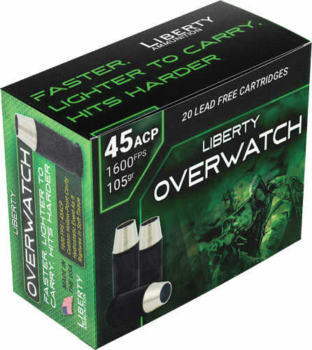 Liberty OVERWATCH 45 ACP 105Gr HP 20Rd 10Bc/Cs