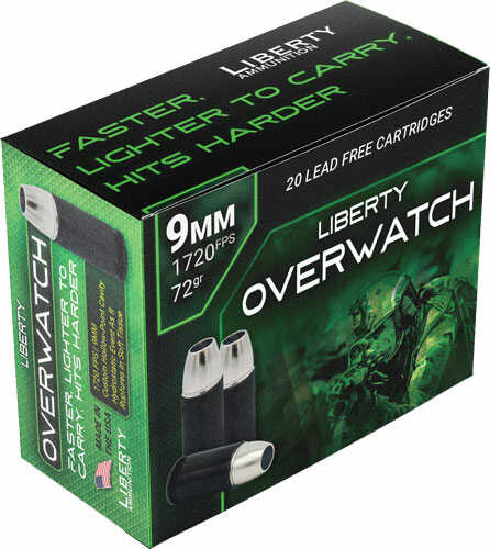 Liberty OVERWATCH 9MM Luger 72Gr HP 20Rd 10Bx/Cs