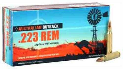 223 Rem 69 Grain Hollow Point 20 Rounds ADI Outback Ammunition 223 Remington