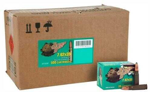 7.62X39mm 125 Grain Soft Point 500 Rounds Brown Bear Ammunition