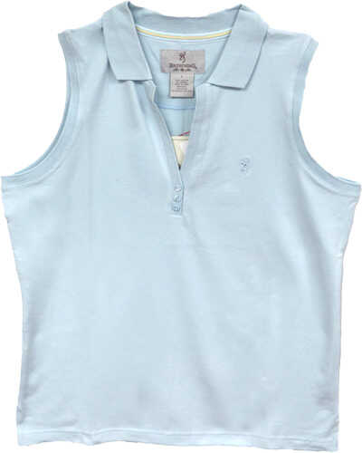 BROWNING SPECIAL PURCHASE WOMEN'S Sleeveless Polo Large Ice Blue