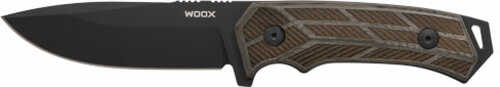 Woox Knife Rock 62 Fixed Blade 4.25" Black Micarta Engraved