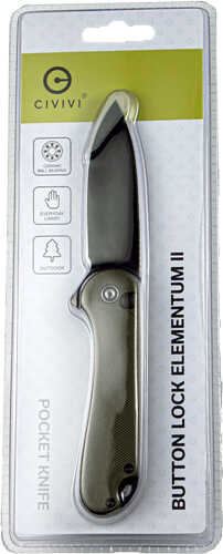 CIVIVI Knife ELEMENTUM II 2.96 " OD Green G10/Black Clam Pack