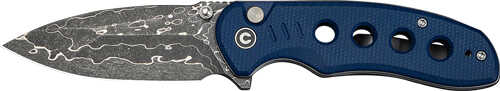 CIVIVI Knife Triptych 2.97" Blue Canvas MICARTA Damascus