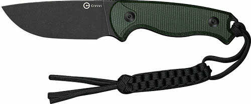 CIVIVI Knife TIMBERBARK 3.2" Fixed Green MICARTA/Black STNWSH