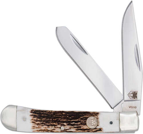 COBRATEC Trapper Two Blade G-10 Stag/SS Slip Joint
