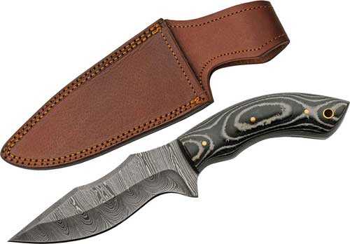 SZCO Rite Edge 5" Charcoal MICARTA Damascus Dp W/Sheath