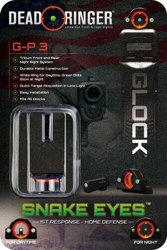Dead Ringer Dr4576 GP3 F&R Snake Eyes Tritium for Glock Sight 3Dot