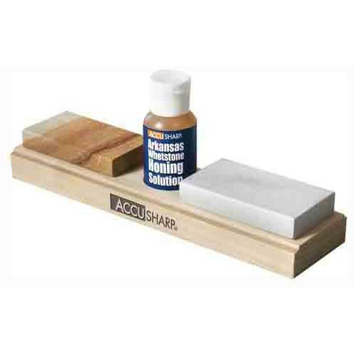 Accusharp 023C Whetstone Combo Kit Fine, Coarse Natural Arkansas Stone Sharpener Includes Honing Oil