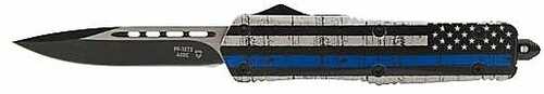 Templar Knife Large Otf Back The Blue 3.5" Black Drop Point