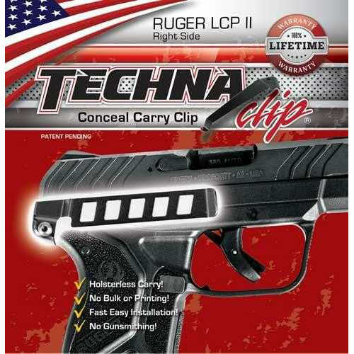 Techna Clip LCPLLBR Right Hand Conceal Carry Gun Belt Ruger II/LCP Custom Carbon Fiber Black