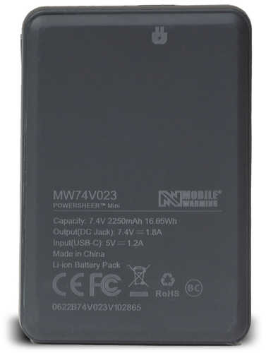 Mobile WARMING 7.4V Battery & Cable Black W/USB 2350MAH