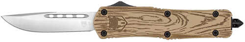 COBRATEC Medium FS3 OTF 3" D2 Wood Grain Cerakote Drop Point