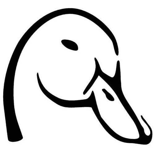 Outdoor DECALS Mallard Head 6"X6" White