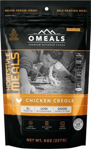 OMEALS Chicken Creole W/ Brown Rice 8 Oz. FLAMLESS HEATING