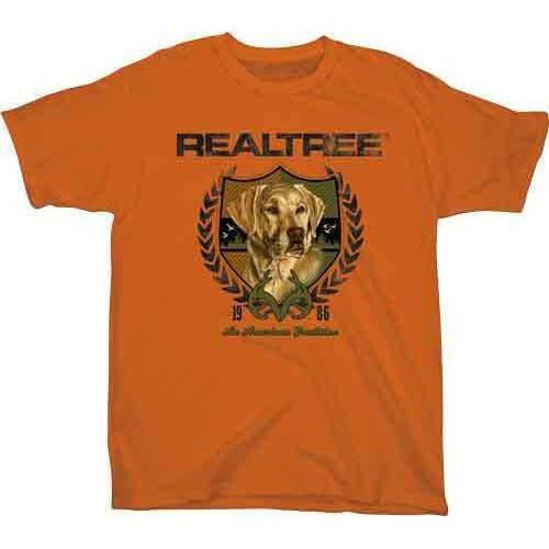 Real Tree YOUTH'S T-Shirt "Lab Crest" Medium Texas Orange