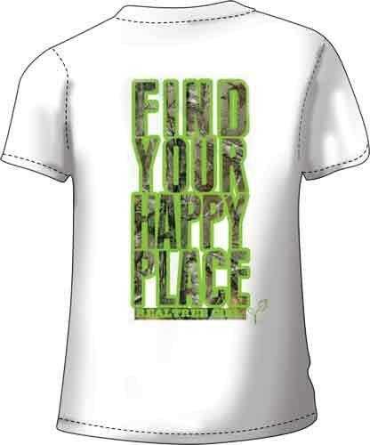 Real Tree WOMEN'S T-Shirt "Happy Place" Large White