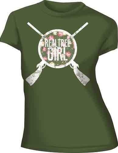 Real Tree WOMEN'S T-Shirt "Annie" Large Fitted Military Green