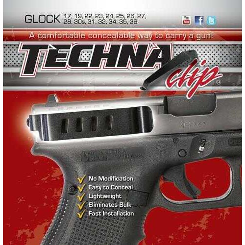 Techna Clip Belt Fits Glock 17/19/22/23/26/27/31/32/33 Ambidextrous Black Finish GLOCK-BRL